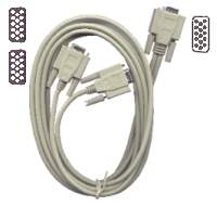 Cable Vga Hd 15 macho a (2) Hd 15 hembra 2 metros